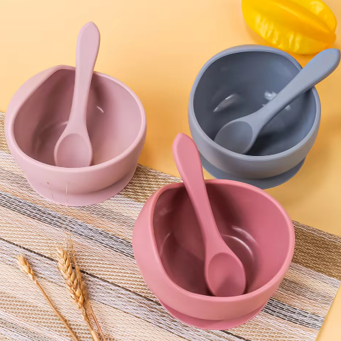 Set bol et cuillère en silicone 2 Pièces